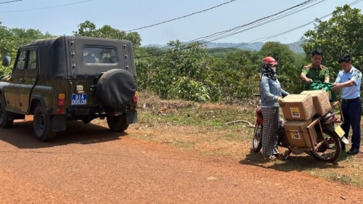 Gia Lai: Phát hiện phương tiện vận chuyển 120kg thuốc bảo vệ thực vật nhập lậu